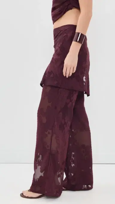 ROAME Tallow heer Burnout Wrap Pants Mulberry Jacquard | Thumbnail 4 ROAME Tallow heer Burnout Wrap Pants Mulberry Jacquard | Thumbnail 4