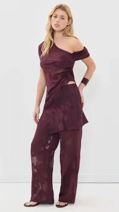 ROAME Tallow heer Burnout Wrap Pants Mulberry Jacquard | Thumbnail 5 ROAME Tallow heer Burnout Wrap Pants Mulberry Jacquard | Thumbnail 5