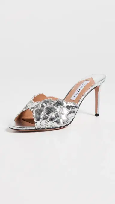 Aquazzura Ce Soir Mules 75mm Silver | Thumbnail 2 Aquazzura Ce Soir Mules 75mm Silver | Thumbnail 2