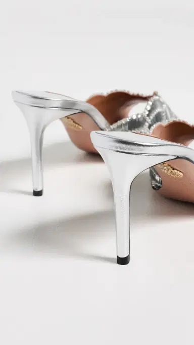 Aquazzura Ce Soir Mules 75mm Silver | Thumbnail 4 Aquazzura Ce Soir Mules 75mm Silver | Thumbnail 4