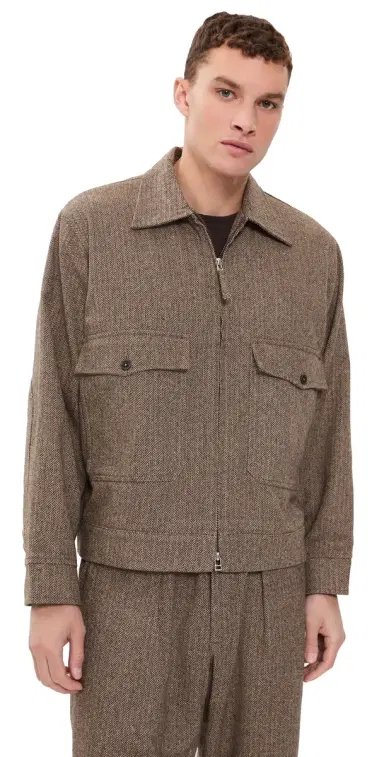 UNIVERSAL WORKS Herringbone Jacket Brown | Thumbnail 1 UNIVERSAL WORKS Herringbone Jacket Brown | Thumbnail 1