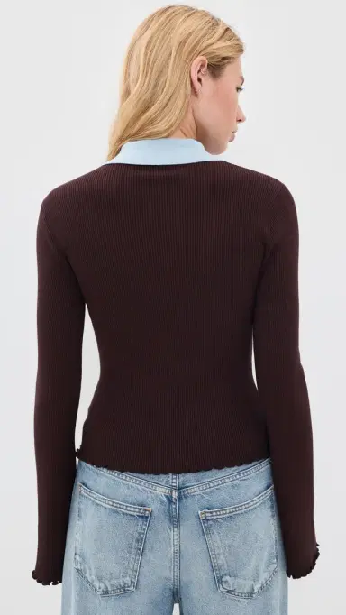 Joe's Jeans The Riley Polo Sweater Espresso | Thumbnail 3 Joe's Jeans The Riley Polo Sweater Espresso | Thumbnail 3