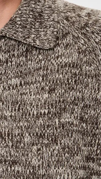 UNIVERSAL WORKS Lambswool Zip Cardigan Ecru/Brown | Thumbnail 6 UNIVERSAL WORKS Lambswool Zip Cardigan Ecru/Brown | Thumbnail 6
