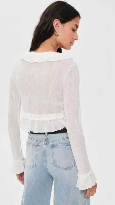 LIONESS Venice Ruffle Blouse Porcelain | Thumbnail 4 LIONESS Venice Ruffle Blouse Porcelain | Thumbnail 4