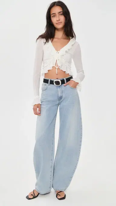 LIONESS Venice Ruffle Blouse Porcelain | Thumbnail 6 LIONESS Venice Ruffle Blouse Porcelain | Thumbnail 6