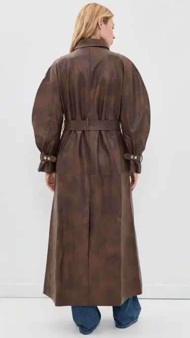 Bardot Milana Faux Leather Trench Coat Dark Choco | Thumbnail 3 Bardot Milana Faux Leather Trench Coat Dark Choco | Thumbnail 3