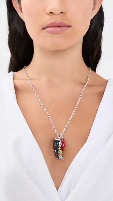 Isabel Marant New River Long Necklace Silver/Dore One Size | Thumbnail 3 Isabel Marant New River Long Necklace Silver/Dore One Size | Thumbnail 3