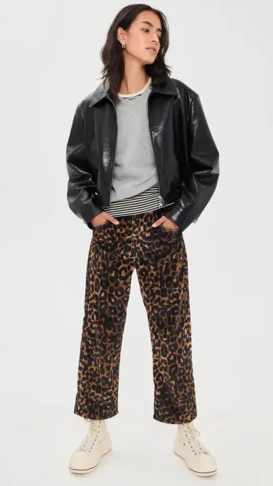 R13 X Boyfriend Jeans Brown Leopard | Thumbnail 2 R13 X Boyfriend Jeans Brown Leopard | Thumbnail 2