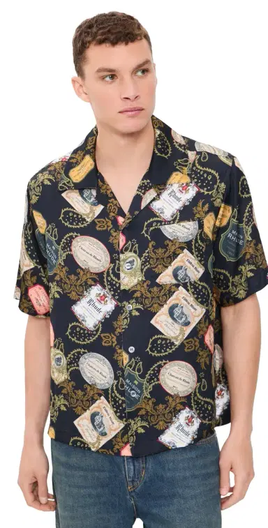 Rhude Vin Bandana Button-Up Shirt Black/ulti | Thumbnail 1 Rhude Vin Bandana Button-Up Shirt Black/ulti | Thumbnail 1