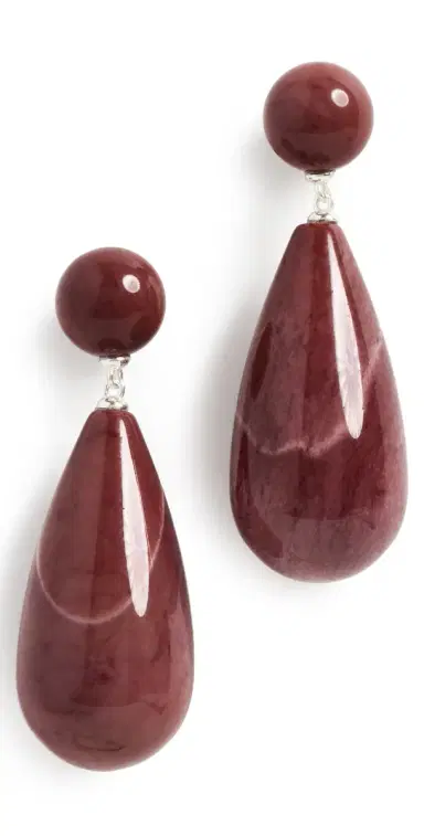LIÉ STUDIO The Lola Earrings Silver Red Mookiate One Size | Thumbnail 1 LIÉ STUDIO The Lola Earrings Silver Red Mookiate One Size | Thumbnail 1