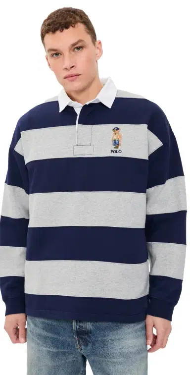Polo Ralph Lauren Litchfield Bear Striped Rugby Shirt | Thumbnail 1 Polo Ralph Lauren Litchfield Bear Striped Rugby Shirt | Thumbnail 1