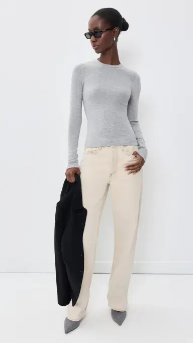 Favorite Daughter The Heritage Tee Heather Grey | Thumbnail 5 Favorite Daughter The Heritage Tee Heather Grey | Thumbnail 5