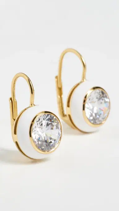 HART Enamel Bezel Drop Earrings White One Size | Thumbnail 2 HART Enamel Bezel Drop Earrings White One Size | Thumbnail 2
