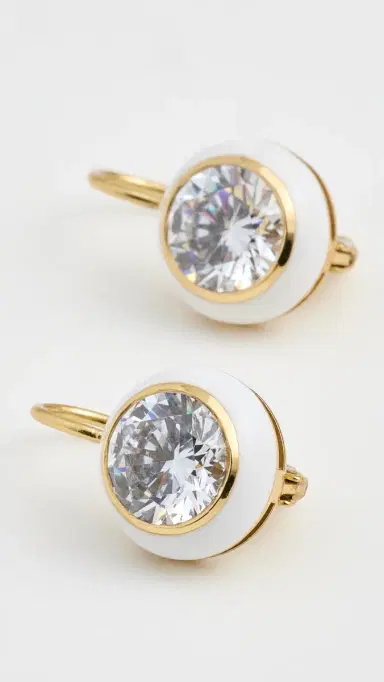 HART Enamel Bezel Drop Earrings White One Size | Thumbnail 4 HART Enamel Bezel Drop Earrings White One Size | Thumbnail 4