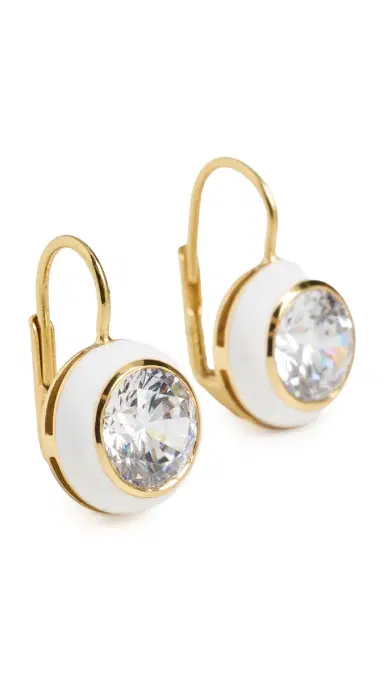 HART Enamel Bezel Drop Earrings White One Size | Thumbnail 5 HART Enamel Bezel Drop Earrings White One Size | Thumbnail 5