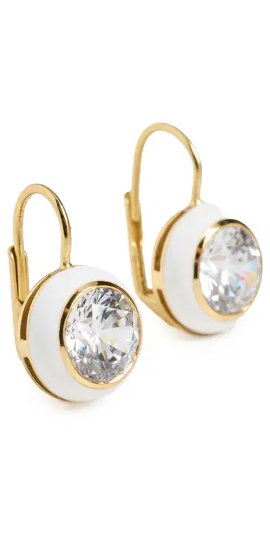HART Enamel Bezel Drop Earrings White One Size | Thumbnail 1 HART Enamel Bezel Drop Earrings White One Size | Thumbnail 1