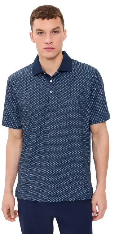 RLX Ralph Lauren Teed Up Printed Jersey Polo Refined Navy Teed Up | Thumbnail 1 RLX Ralph Lauren Teed Up Printed Jersey Polo Refined Navy Teed Up | Thumbnail 1
