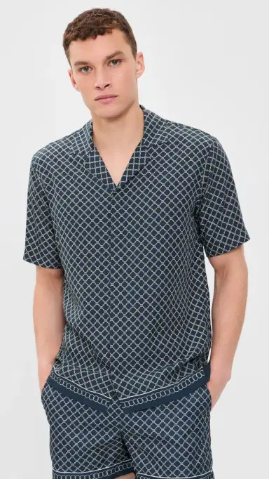 Orlebar Brown Maitan Tessoro Collared Shirt Night Iris | Thumbnail 2 Orlebar Brown Maitan Tessoro Collared Shirt Night Iris | Thumbnail 2