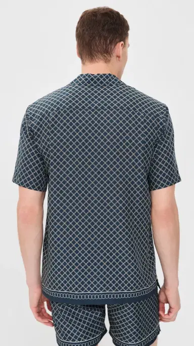 Orlebar Brown Maitan Tessoro Collared Shirt Night Iris | Thumbnail 3 Orlebar Brown Maitan Tessoro Collared Shirt Night Iris | Thumbnail 3