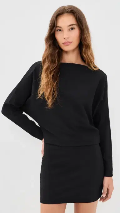 Enza Costa upima tructured Jersey Doman Curve Dress Black | Thumbnail 2 Enza Costa upima tructured Jersey Doman Curve Dress Black | Thumbnail 2