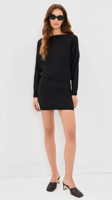 Enza Costa upima tructured Jersey Doman Curve Dress Black | Thumbnail 5 Enza Costa upima tructured Jersey Doman Curve Dress Black | Thumbnail 5