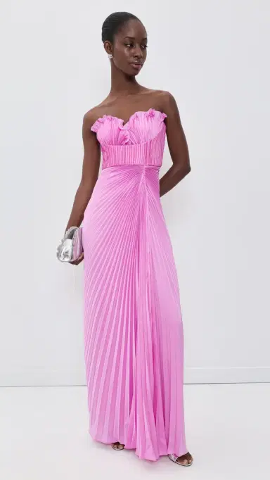 AMUR Kaylani Pleated Gown Pink Horizon | Thumbnail 2 AMUR Kaylani Pleated Gown Pink Horizon | Thumbnail 2