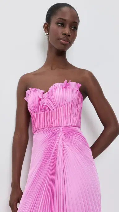 AMUR Kaylani Pleated Gown Pink Horizon | Thumbnail 3 AMUR Kaylani Pleated Gown Pink Horizon | Thumbnail 3