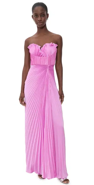 AMUR Kaylani Pleated Gown Pink Horizon | Thumbnail 1 AMUR Kaylani Pleated Gown Pink Horizon | Thumbnail 1