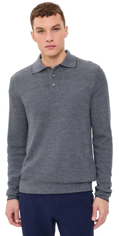 RLX Ralph Lauren Merino Coolmax triped Polo Sweater Navy Combo | Thumbnail 1 RLX Ralph Lauren Merino Coolmax triped Polo Sweater Navy Combo | Thumbnail 1