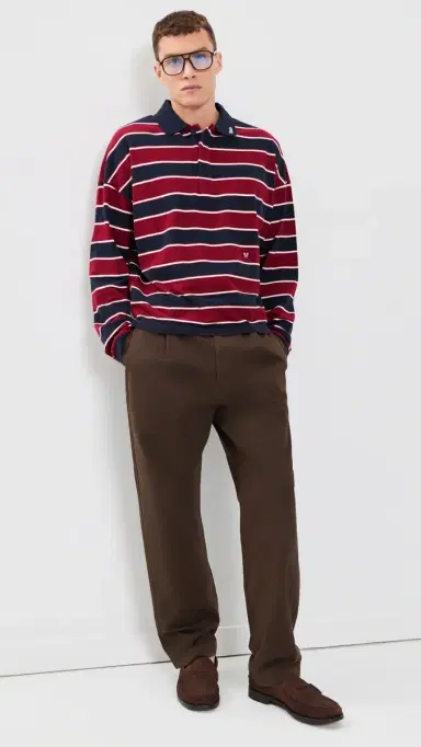 Rhude Fontaine triped Polo Shirt Bordeaux/Blue/White | Thumbnail 5 Rhude Fontaine triped Polo Shirt Bordeaux/Blue/White | Thumbnail 5
