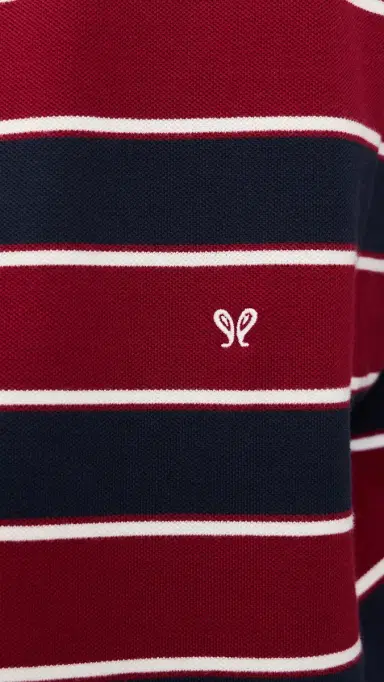Rhude Fontaine triped Polo Shirt Bordeaux/Blue/White | Thumbnail 6 Rhude Fontaine triped Polo Shirt Bordeaux/Blue/White | Thumbnail 6