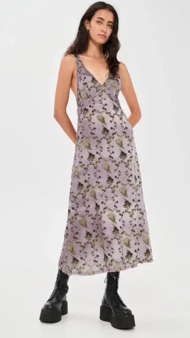 R13 Grunge lip Dress Purple Floral | Thumbnail 2 R13 Grunge lip Dress Purple Floral | Thumbnail 2