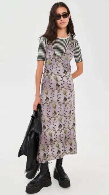 R13 Grunge lip Dress Purple Floral | Thumbnail 5 R13 Grunge lip Dress Purple Floral | Thumbnail 5