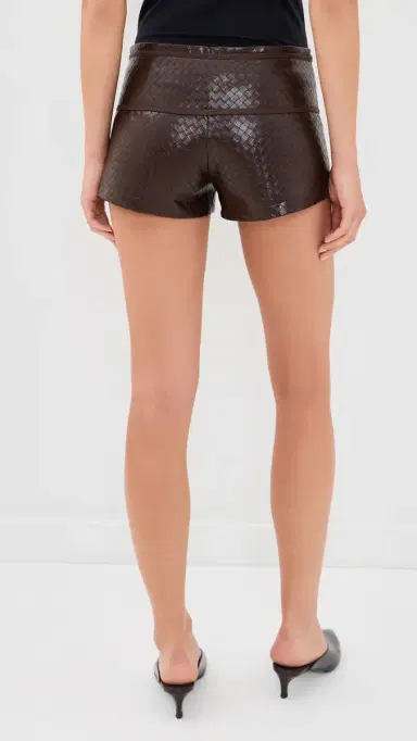 Lioness oho Faux Leather Shorts Coffee | Thumbnail 3 Lioness oho Faux Leather Shorts Coffee | Thumbnail 3
