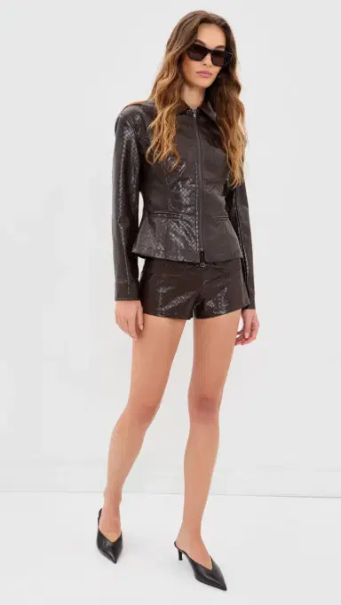 Lioness oho Faux Leather Shorts Coffee | Thumbnail 5 Lioness oho Faux Leather Shorts Coffee | Thumbnail 5