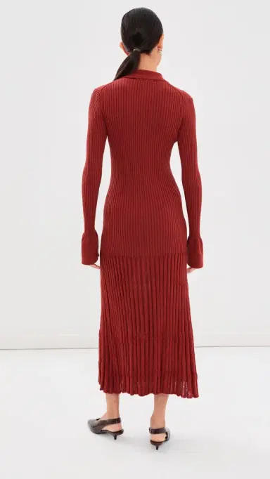 Proenza Schouler Textured Rosario Dress Rust | Thumbnail 3 Proenza Schouler Textured Rosario Dress Rust | Thumbnail 3