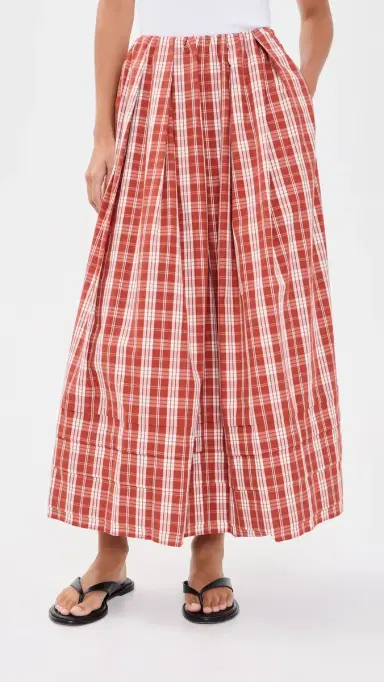 FAITHFULL Cales Skirt Ines Check Terra Rosso | Thumbnail 2 FAITHFULL Cales Skirt Ines Check Terra Rosso | Thumbnail 2