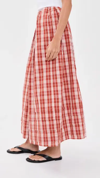 FAITHFULL Cales Skirt Ines Check Terra Rosso | Thumbnail 4 FAITHFULL Cales Skirt Ines Check Terra Rosso | Thumbnail 4