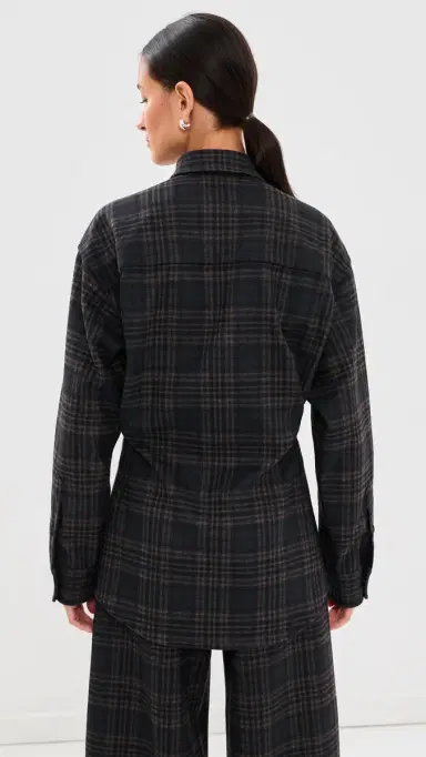 DARKPARK Anne Tartan Tailored Button Down Shirt Blue/Grey/Red | Thumbnail 3 DARKPARK Anne Tartan Tailored Button Down Shirt Blue/Grey/Red | Thumbnail 3