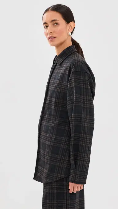 DARKPARK Anne Tartan Tailored Button Down Shirt Blue/Grey/Red | Thumbnail 4 DARKPARK Anne Tartan Tailored Button Down Shirt Blue/Grey/Red | Thumbnail 4