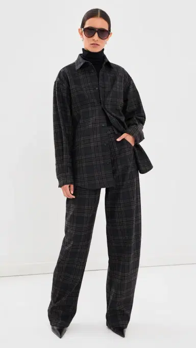 DARKPARK Anne Tartan Tailored Button Down Shirt Blue/Grey/Red | Thumbnail 5 DARKPARK Anne Tartan Tailored Button Down Shirt Blue/Grey/Red | Thumbnail 5