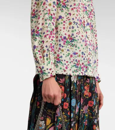 Gucci Floral tie-neck silk shirt | Thumbnail 6 Gucci Floral tie-neck silk shirt | Thumbnail 6