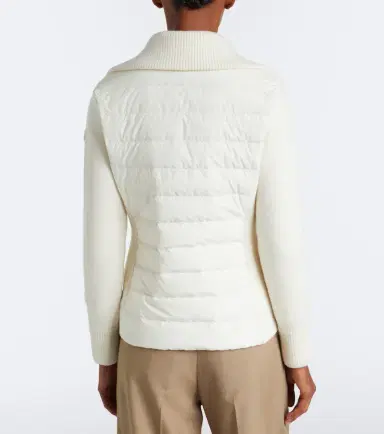 Moncler Down-paneled virgin wool cardigan | Thumbnail 4 Moncler Down-paneled virgin wool cardigan | Thumbnail 4