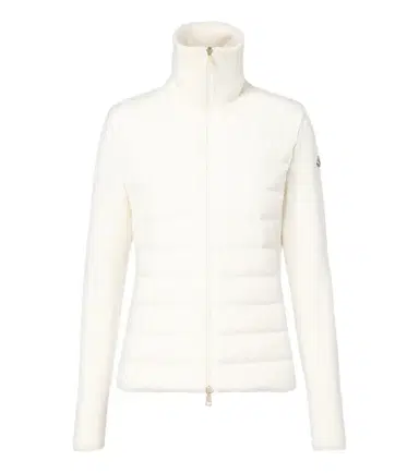 Moncler Down-paneled virgin wool cardigan | Thumbnail 1 Moncler Down-paneled virgin wool cardigan | Thumbnail 1