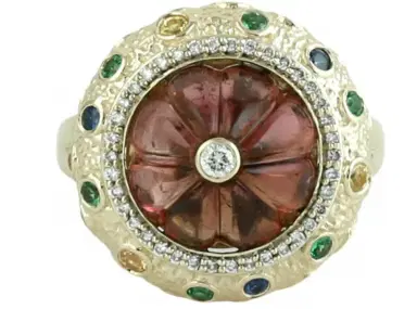 Wish Fine Jewelry 0.24ct Diamond 14K Gold Flower Cocktail Ring | Thumbnail 1 Wish Fine Jewelry 0.24ct Diamond 14K Gold Flower Cocktail Ring | Thumbnail 1