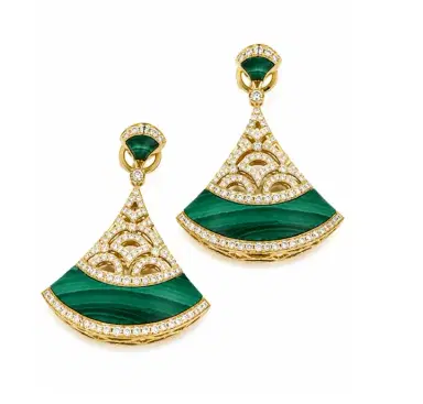 Wish Fine Jewelry 2.08ct Diamond Malachite 14K Gold Drop Earrings | Thumbnail 1 Wish Fine Jewelry 2.08ct Diamond Malachite 14K Gold Drop Earrings | Thumbnail 1