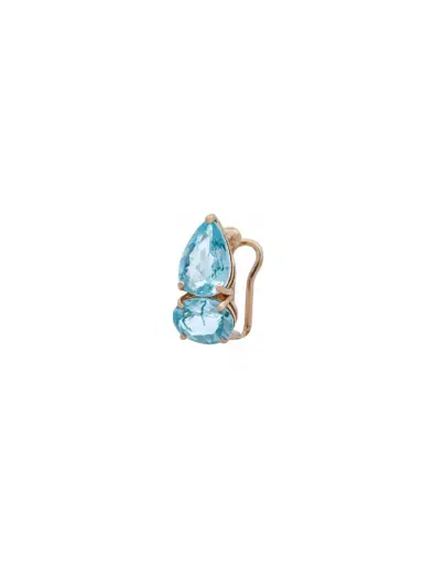 Wish Fine Jewelry 6.35ct Aquamarine 18K Gold Two Stone Ear Cuff | Thumbnail 1 Wish Fine Jewelry 6.35ct Aquamarine 18K Gold Two Stone Ear Cuff | Thumbnail 1