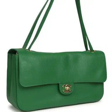 Chanel Chanel Maxi "Souplissimo" Small Flap Bag Green Grained Calfskin Gold Hardware | Thumbnail 2 Chanel Chanel Maxi "Souplissimo" Small Flap Bag Green Grained Calfskin Gold Hardware | Thumbnail 2