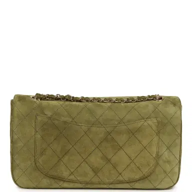 Chanel Chanel Maxi "Souplissimo" Small Flap Bag Khaki Suede Gold Hardware | Thumbnail 3 Chanel Chanel Maxi "Souplissimo" Small Flap Bag Khaki Suede Gold Hardware | Thumbnail 3