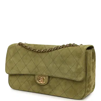 Chanel Chanel Maxi "Souplissimo" Small Flap Bag Khaki Suede Gold Hardware | Thumbnail 5 Chanel Chanel Maxi "Souplissimo" Small Flap Bag Khaki Suede Gold Hardware | Thumbnail 5